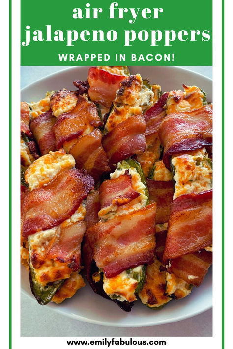 jalapeno poppers wrapped in bacon on a plate Jalapeno Popper Air Fryer, Bacon Wrapped Jalapenos In Air Fryer, Oven Baked Jalapeno Bacon Wrapped, Stuffed Jalapeno Peppers Healthy, Jalapeno Poppers Bacon Wrapped Air Fryer, Jalapeño Wrapped In Bacon, Oven Baked Bacon Wrapped Jalapenos, Bacon Stuffed Jalapeno Peppers, Bbq Jalapeno Peppers