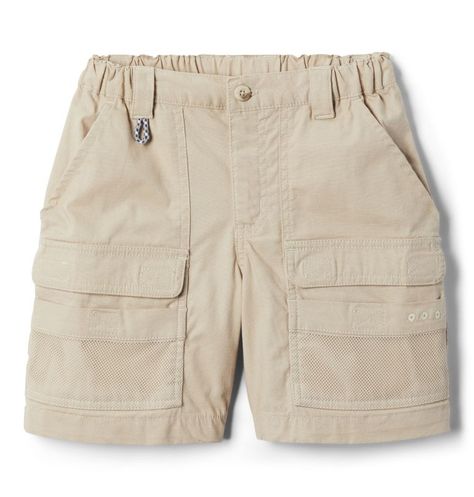 These cargo-style shorts feature mesh pockets and an easy-on elastic waist. Kids Sale, Columbia Sportswear, Range Of Motion, Winter Sale, Half Moon, Boy Shorts, Kids Bottoms, Kids Wear