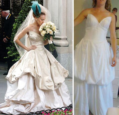 People who "Buy This Stuff" and are disappointed: Wedding Dresses: Ads Versus Reality. (But who would buy a wedding dress on-line or from a catalog?) Bad Wedding Dresses, Carrie Bradshaw Wedding Dress, Bad Wedding, Vivienne Westwood Wedding Dress, Movie Wedding Dresses, Vivienne Westwood Wedding, City Wedding Dress, Worst Wedding Dress, Helen Rose