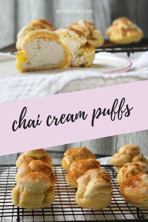 Fall Flavored Cream Puffs, Flavored Cream Puffs, Cream Puff Flavor Ideas, Fall Cream Puffs, Cream Puff Ideas, London Fog Ice Cream, Cream Puff Flavors, Puffs Recipes, Puff Recipes