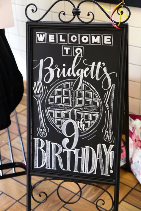 House Birthday Party, Cafe Chalkboard, Christmas Booth, Mobile Coffee Shop, Chalk Sign, Sandwich Board, Waffle House, Chalkboard Style, Crafty Mama