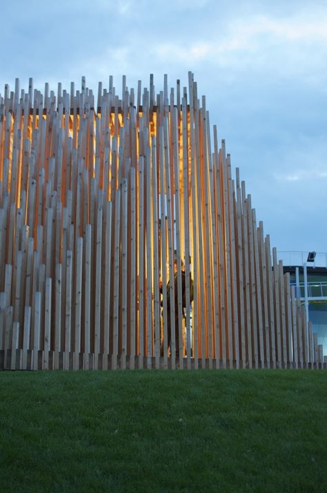 Bamboo Fence. Wooden Pavilion, Temporary Architecture, Pavilion Architecture, Bamboo Architecture, Wood Architecture, Wooden Structure, Timber Structure, Timber Cladding, Gothic Architecture