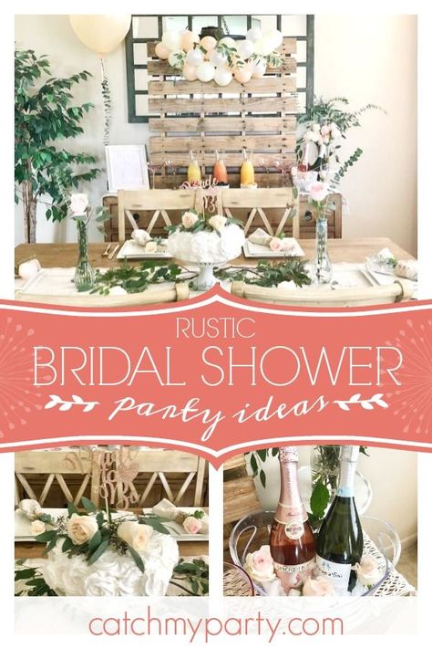 Rustic Mimosa Bar, Rustic Bridal Shower Table Decorations, Bridal Shower Farmhouse Theme, Rustic Wedding Shower Ideas, Farmhouse Bridal Shower Ideas, Rustic Bridal Shower Ideas Decorations, Rustic Bridal Shower Ideas, Unique Bridal Shower Themes, Bridal Shower Checklist