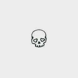 Skeleton Love Tattoo Ideas, Skull Cute Tattoo, Tiny Punk Tattoos, Stick And Poke Skull Tattoo, Skull Tattoos Cute, Rock Aesthetic Tattoo, Tiny Skulls Tattoo, Skull Doodle Tattoo, Cute Skeleton Tattoo Simple