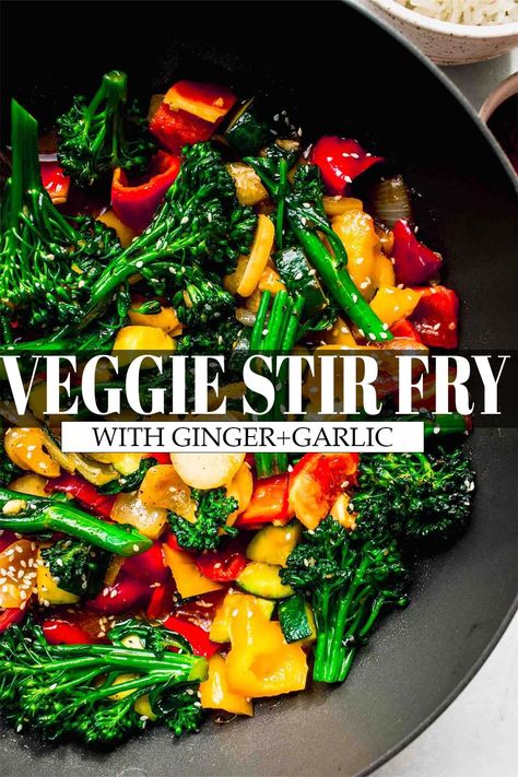 Vegetable Stir Fry Sauce, Ginger Stir Fry, Veg Stir Fry, Veggie Stir Fry Recipes, Stir Fry Veggies, Vegetable Stir Fry Recipe, Vegetarian Stir Fry, Vegan Stir Fry, Easy Stir Fry Recipes