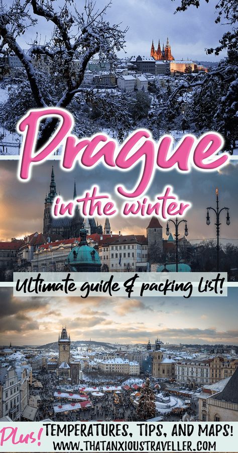 Winter Vacation Packing List, Prague Winter, Czech Republic Travel, Visit Prague, Prague Travel, Vacation Packing, Prague Czech Republic, Packing List For Travel, Europe Travel Guide