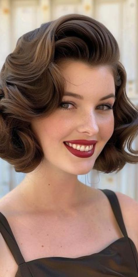 Explore the rich history of style with 27 vintage haircuts for 2024. These cuts are inspired by the past, yet perfect for today. 60 Hairstyles Vintage, Mob Wife Haircut, Vintage Hairstyles Short Hair, 50s Short Hair, Vintage Haircut, 60s Glamour, 1920's Hairstyles, Hairstyles Mid Length, Vintage Haircuts