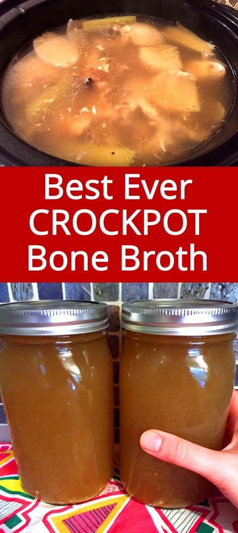 How To Make Bone Broth From Rotisserie Chicken, Crockpot Bone Broth, Slow Cooker Chicken Broth, Healing Broth, 131 Method, Bone Broth Chicken, Slow Cooker Bone Broth, Chicken Bone Broth Recipe, Homemade Broth