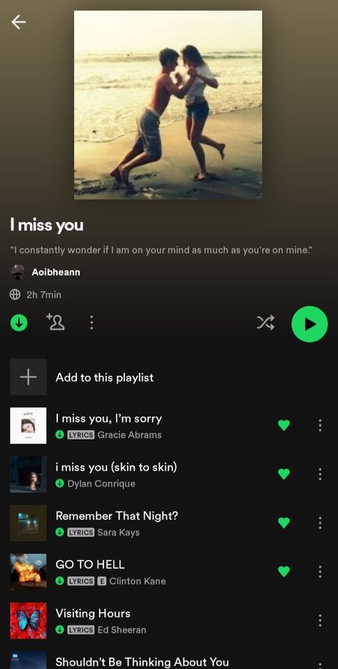 Miss You Playlist, Miss You But Can't Tell You, I Miss You Playlist, Sorry Lyrics, Spotify Ideas, Miss Someone, When I Miss You, Nights Lyrics, Playlist Ideas