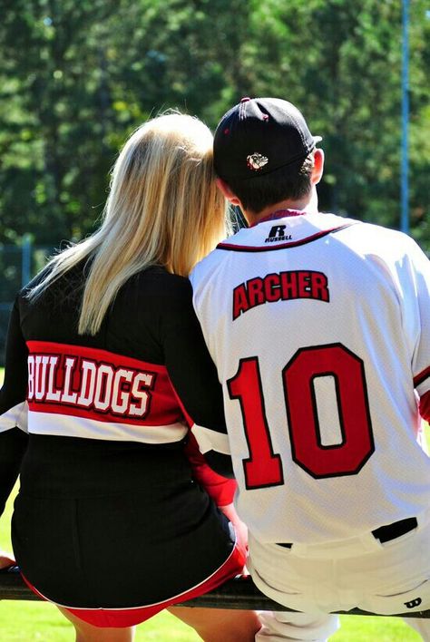 Baseball Cheerleader Couple Cheerleader Couple, Girlfriend Photography, Baseball Couples, Winter Funny, Baseball Girlfriend, Cheerleader Girl, Cute Couples Cuddling, Baseball Boys, Cute Couple Quotes