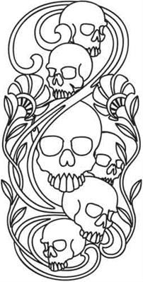 Skulls And Flowers, Skull Coloring Pages, A Coloring Page, Leather Tooling Patterns, Tooling Patterns, Urban Threads, Tattoo Sketch, Leather Carving, Paper Embroidery