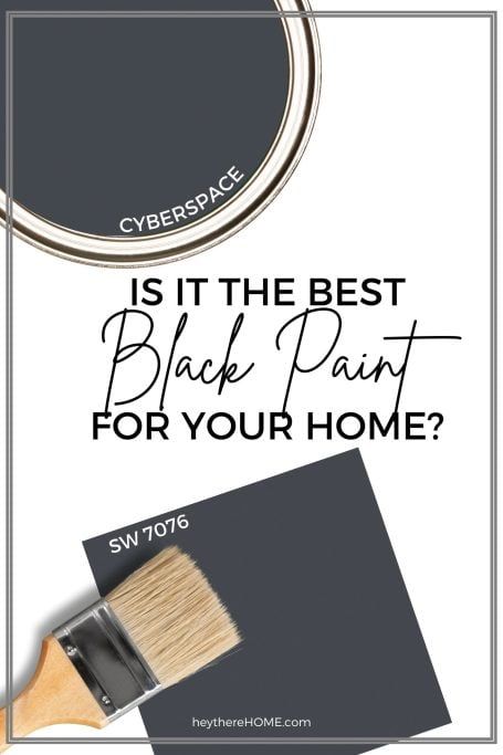 Sherwin Williams Cyberspace - A Bold Black Paint With A Hint Of Blue Cyberspace Sherwin Williams, Sherwin Williams Cyberspace, Black Paint Colors, Sherman Williams, Sherwin Williams Color Palette, Black Paint Color, Black Accent Walls, Home Bar Rooms, William Black