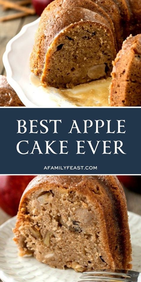 This Best Apple Cake Ever is super moist and delicious with the perfect amount of sweetness and spice! #cake #apples #dessert Best Apple Cake, Apple Bundt Cake Recipes, Apple Cake Recipe Easy, Easter Food Appetizers, Fresh Apple Cake, Apple Cake Recipe, Apple Recipes Easy, Apple Dessert Recipes, Vanilla Glaze