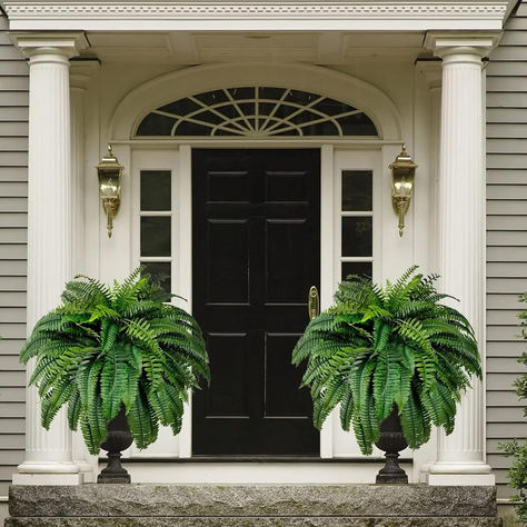 UV Resistant Lifelike Artificial Boston Fern, Artificial Ferns for Outdoors, Faux Ferns Fake Ferns Artificial Plants, Fake Boston Fern for Porch Window Home Decor (2pcs-56 Pieces) Fern Plants, Porch Window, Porch Windows, Boston Fern, Artificial Plants Outdoor, Fern Plant, Real Plants, Landscape Projects, Remodel Ideas