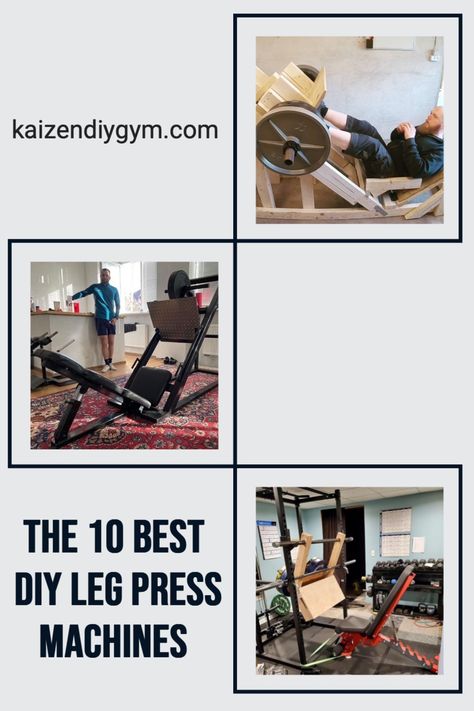 The leg press is a common specialty machine in commercial gyms. In fact, it is one of the things people say they miss the most when building a home gym. There are companies that sell a version of the leg press that is a bit more home gym friendly, but it tends to be expensive and take up a lot of space. Over the last few years, the popularity of the DIY leg press has been increasing. In this article I’ll show you some of my favorite DIY leg presses that I’ve seen. Diy Leg Press, Building A Home Gym, Diy Gym Equipment, Dream Gym, Leg Press Machine, Leg Machines, Diy Gym, Building A Home, Power Rack