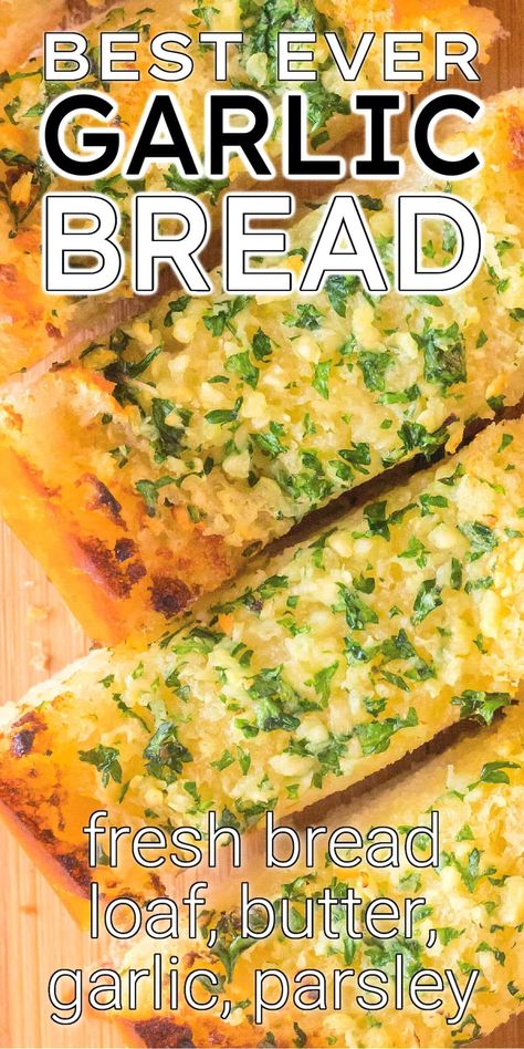 BEST GARLIC BREAD RECIPE Garlic French Bread, Best Garlic Bread Recipe, Best Garlic Bread, Easy French Bread Recipe, Frozen Garlic Bread, Make Garlic Bread, Homemade Garlic Bread, French Bread Recipe, Superbowl Appetizers