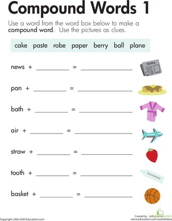 Worksheets: Word Addition: Compound Words 1 Third Grade Free Printable Worksheets, Spin A Word, Compound Nouns, Compound Words Worksheets, 2nd Grade Reading Worksheets, Compound Words Activities, Words Worksheet, Word Boxes, Picture Clues