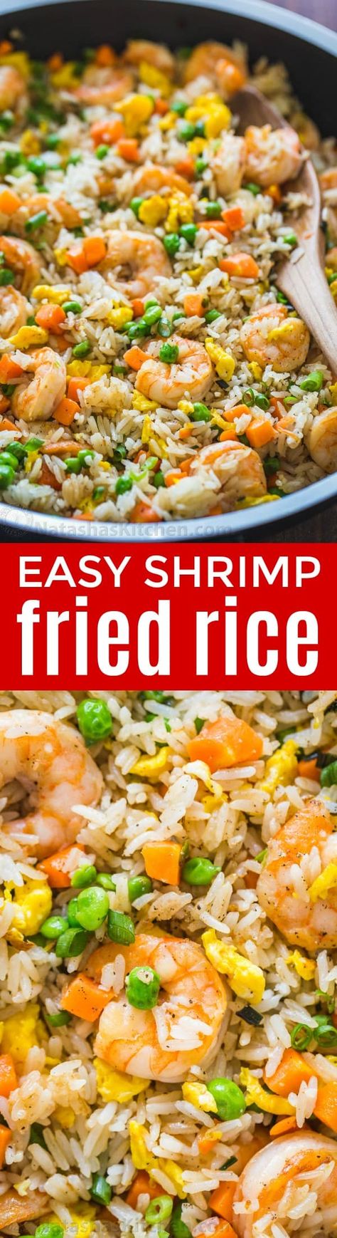 Shrimp Fried Rice is one of my go-to 30-minute meals and my family can't get enough of it. Fried Rice is the best way to use leftover rice and it always dissapears fast! | natashaskitchen.com Shrimp Fried Rice Recipe, Easy Fried Rice, Themed Recipes, Japanese Diet, Special Meals, Decadent Food, Bacon Fries, Fluffy Eggs, Cafe Delites