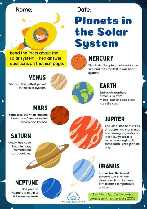 Grade 3 worksheets on the solar system. Grade 3 Worksheets, Solar System Pictures, Solar System Lessons, Printable Solar System, Solar System Facts, Solar System Mobile, Solar System Worksheets, Solar System Activities, Planet Project