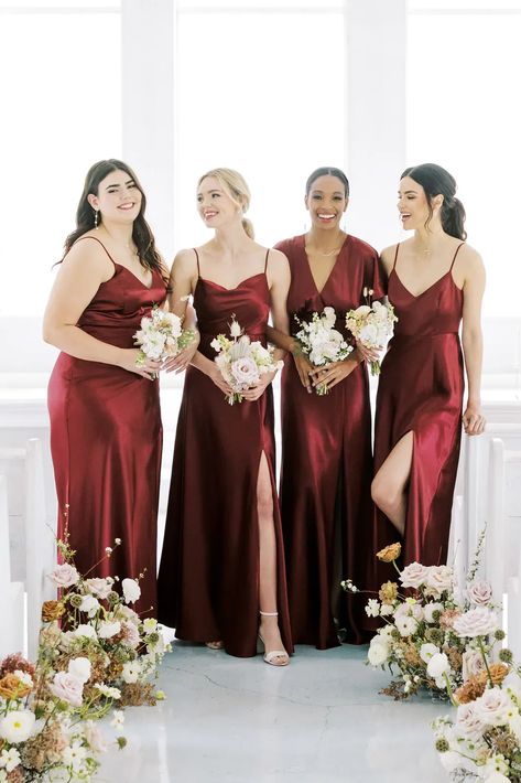 Burgandy Bridesmaids Dress, Deep Red Bridesmaid Dresses, Cranberry Bridesmaid Dresses, Bridesmaid Palette, Dark Red Bridesmaid Dresses, Maroon Bridesmaid, Wine Bridesmaid Dresses, Maroon Bridesmaid Dresses, Silk Bridesmaid Dresses