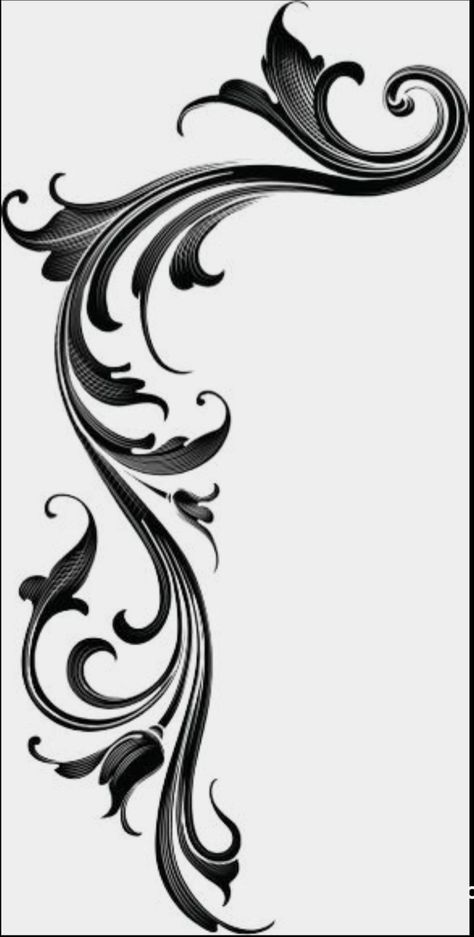 Motif Arabesque, Filigree Tattoo, Ornament Drawing, Baroque Ornament, Tattoo Project, Carving Designs, Tattoo Pattern, Filigree Design, Tattoo Stencils