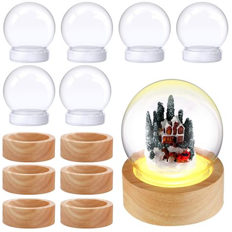 PRICES MAY VARY. Durable and Long Lasting: our plastic snow globe containers are made of clear, durable plastic that offers clear colors, and the matching glow wood bases are crafted from classic wood and equipped with LED lights, making your globes more delicate Ideal Dimensions: our snow globe empty measures approximately 3.9 inches/ 10 cm, and the lighted wooden bases measure about 3.94 inches in diameter and 1.45 inches in height, making them the ideal size for little hands to handle and adu Christmas Gifts From Preschoolers, Harry Potter Crafts Diy, Snowglobe Diy, Terrarium Display, Crafts Christmas Ornaments, Diy Harry Potter Crafts, Craft Nights, Snow Globe Ornament, Diy Crafts Christmas