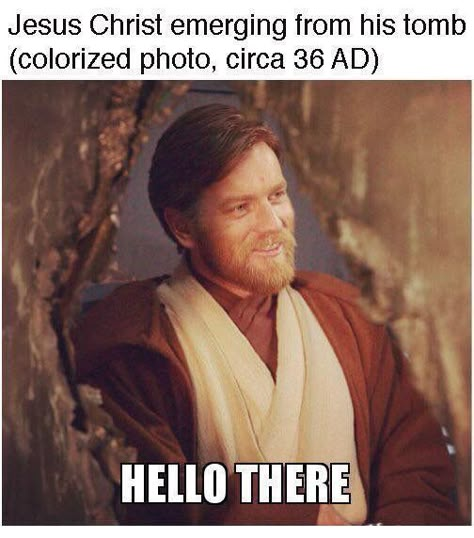 Lmao  LOVE JESUS and my Obi Funny Star Wars Memes, Star Wars Meme, Prequel Memes, Star Wars Funny, Funny Star Wars, Star Wars Jokes, High Ground, Star Wars Wallpaper, Star Wars Fandom