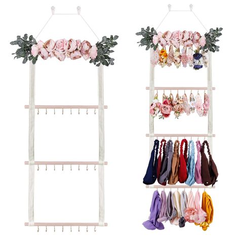 PRICES MAY VARY. ❤【Perfect Hair Accessories Holder】： (without headband) -Various sizes and styles of headband holder are available for you to choose, and there is always one that suits you.These newborn headbands and bow hanging organizers can be hung on a wall, cabinet or door to perfectly decorate a room. Perfect for birthday gifts, newborn gifts, baby shower parties, family photo shoots and holidays. ❤【Large storage capacity】: Our headband holder size: 37.5 * 14.9 inches (95 * 38 cm).Each hoo Headband Holder Nursery, Hair Bows Holder, Hair Accessories Organizer, Decor For Nursery, Hair Bow Organizer, Hair Accessories Holder, Headband Organizer, Bow Organizer, Accessories Organizer