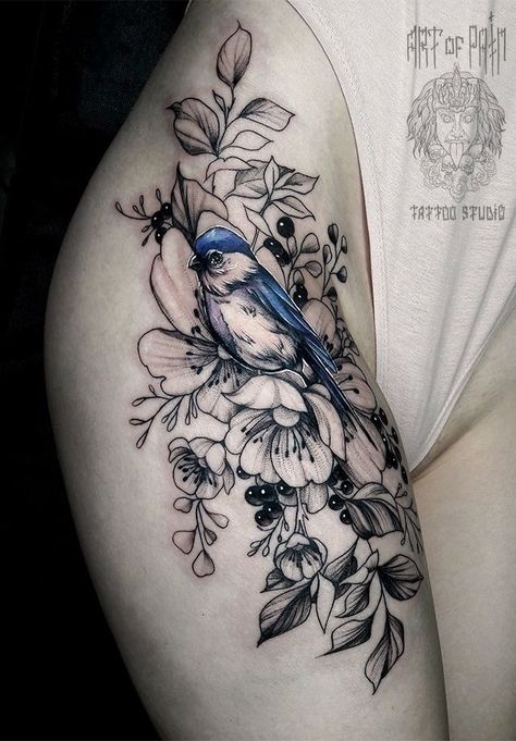 Libra Images, Bluebird Tattoo, Tato Paha, Magnolia Tattoo, Hip Tattoos Women, Tato Lengan, Bird Tattoo, Diy Tattoo, Tattoo Feminina