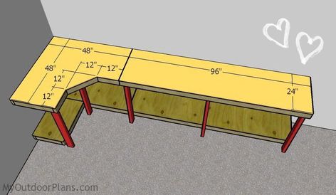 Officine In Garage, Garage Workbench Plans, Building A Workbench, Workbench Plans Diy, Pergola Swing, Diy Workbench, Wooden Playhouse, Garage Work Bench, Woodworking Joinery