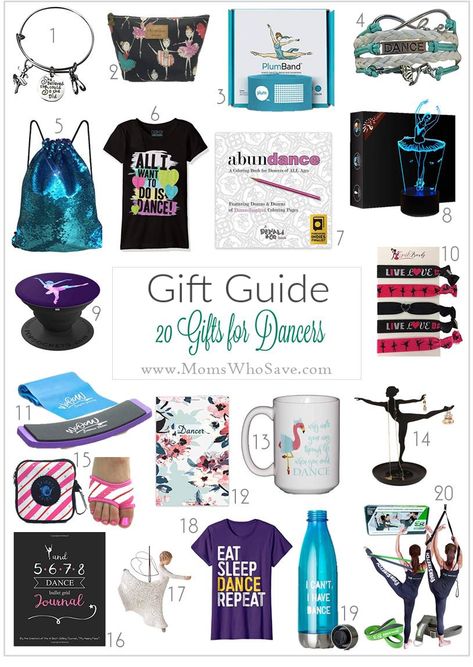 Gift Guide -- 20 Gifts for Dancers    #gifts #giftguide #dance #holidays #Christmas #HolidayGiftGuide Gift Ideas For Dancers, Christmas Gifts For Dancers, Gifts For Dancers, Dance Teacher Gifts, Dancer Gift, Dance Teachers, Dance Gifts, 20 Gifts, Diy Valentines Gifts