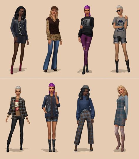 Netz-à-porter – outfits ready to wear for your sims (no CC required) - Page 24 — The Sims Forums Sims No Cc, Sims 4 Base Game Outfits Ideas, 2000 Outfits, Custom Closet Organization, Outfits 2000s, Free Sims 4, Sims 4 Characters, Sims Four, Storage Systems