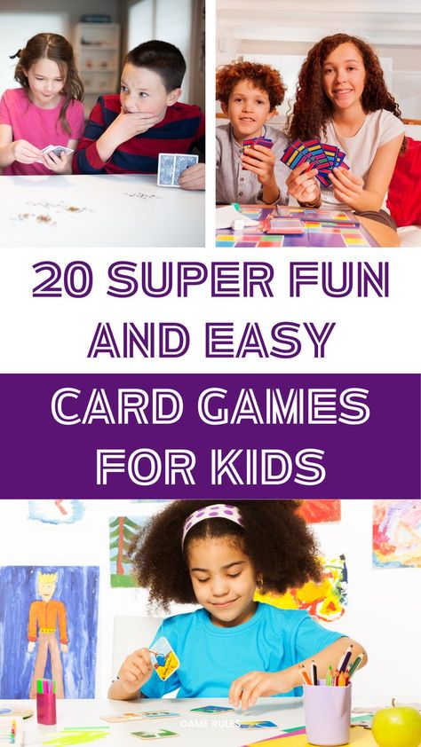 card games for kids Card Games For Kindergarten, Easy Card Games For Kids, Easy Card Games For Two, Two Person Card Games, Easy Card Games, Kids Card Games, Card Games To Play, College Party Games, Kid Games Indoor