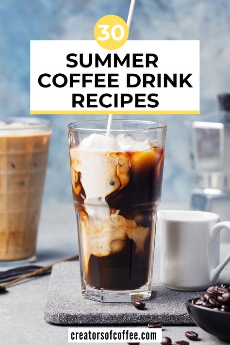 30 of the best cold coffee recipes for summer | Easy iced coffee recipe | Cold Coffee Recipes | Healthy Cold Coffee Recipes | Alcoholic Coffee Drinks | Best Summer Coffee Drink Recipes | Cold Brewed coffee #coffeedrinks #coffeerecipes Coffee Drinks Recipes, Alcoholic Coffee Drinks, Vietnamese Iced Coffee Recipe, Cold Coffee Drinks Recipes, Summer Coffee Drinks, Coffee Smoothie Recipes, Coffee Recipe Healthy, Cold Brew Coffee Recipe, Espresso Recipes