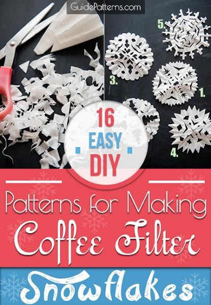 Diy Coffee Filter Snowflakes, Diy Paper Crafts Ideas, Coffee Filter Snowflakes, Snowflakes For Kids, Diy Snowflakes, Coffee Filters Snowflakes, Paper Crafts Ideas, Diy Christmas Snowflakes, Paper Snowflake Patterns