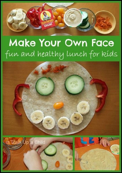 All About Me Edible Face - Healthy Lunch or Snack that kids can make themselves.  Great creative and eat a well balanced meal at the same time. Healthy Food Activities, Lunch For Kids, Snack For Kids, Nutrition Activities, Nutrition Sportive, Food Activities, Sport Nutrition, Fun Snacks For Kids, Nutrition Education