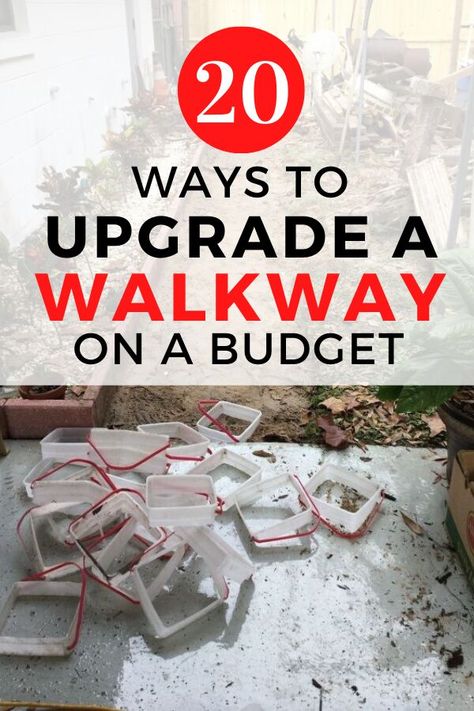 Makeover your front or back walkway paths for cheap with these easy garden stepping stones and other backyard walkway ideas. See how you can make paths to door for cheap with ice cream containers and other simple yet creative ideas on a budget. #diy #walkway #steppingstones Walkway Ideas Diy Pathways, Easy Walkway Ideas, Backyard Walkway Ideas, Diy Stone Walkway, Diy Walkway, Diy Pathway, Stepping Stone Walkways, Diy Summer Decor, Backyard Walkway