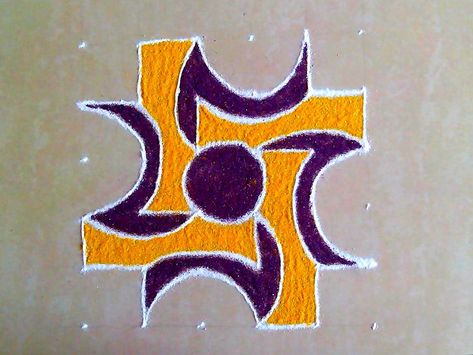 6*6 straight dots swastik rangoli #rangoli #kshamarangoli #kshamauttekar Swastik Rangoli Designs Diwali, Swastik Rangoli Designs, Paint Rangoli, Swastik Rangoli, Sanskar Bharti Rangoli Designs, Ganpati Decoration Theme, Colour Rangoli, Indian Rangoli Designs, Poster Rangoli