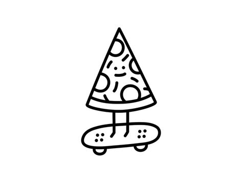 Skater Pizza - Ignorant Doodle by Ignorant Doodles Skateboard Doodle Art, Pizza Doodle Drawings, Cool Doodles Easy Simple, Skater Tattoos Ideas, Very Simple Drawings, Cool Simple Drawings, Cute And Simple Drawings, Simple Drawings Aesthetic, Cool Small Drawings