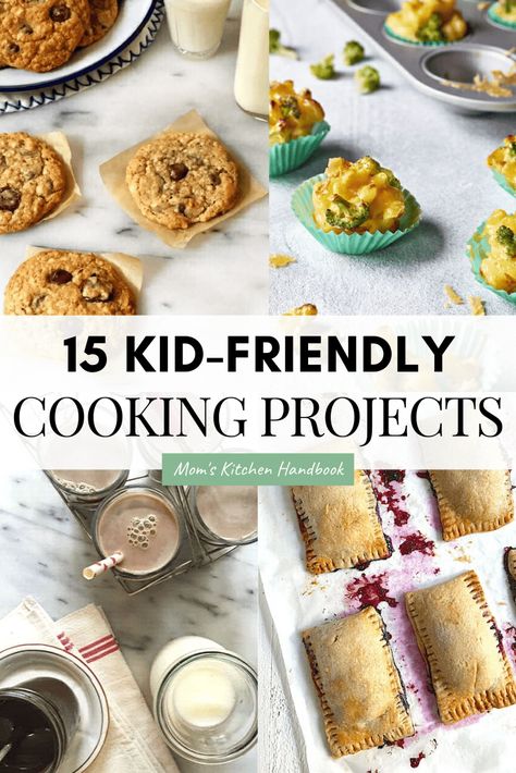 Here's a way to keep kids and teens from getting bored: 15 cooking projects for kids. Learn to make yogurt, summer rolls, and hand pies, just to name a few Cooking Projects For Kids, Easy Meals To Make, Kids Cooking Activities, Cooking Projects, Meals To Make, Kids Cooking Recipes, Diy Cooking, Getting Bored, Cooking Classes For Kids