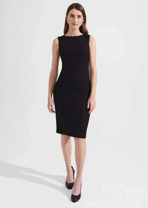 13 best black funeral dresses for 2024 & and the funeral style etiquette to follow | HELLO! Stylish Black Dress, Dress Display, British Fashion, Dress Shapes, Pencil Dress, Knee Length Dress, Fitted Dress, Women's Fashion Dresses, Shift Dress