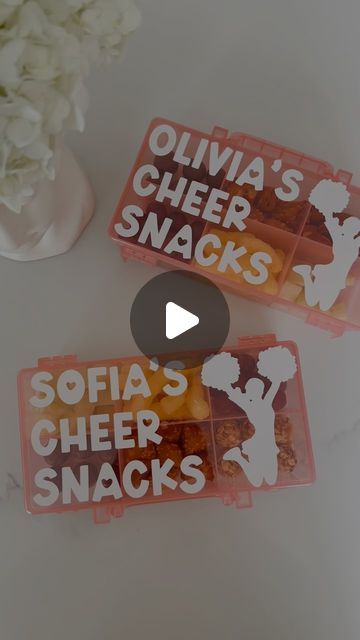 Malak Markopoulos on Instagram: "Cheer Snackle Boxes 😍
.
Got these for a $1 from @target ! I washed them, added snacks, and personalized them!
.
These will come in super handy for those long choreography days 😍
.
.
.
.
#cricutcreated #craftymom #cheermom #cheerstagram" Cheer Snacks, Cheer Box, Snacks Ideas, Crafty Moms, Cheer Mom, Goodie Bags, Box Design, Party Ideas, Target