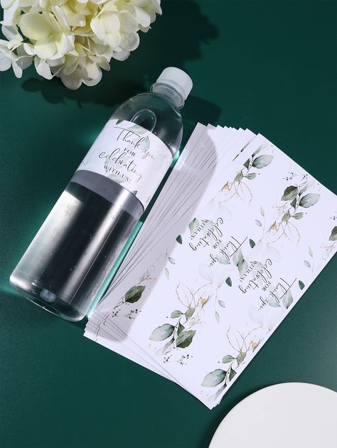 20pcs Slogan & Leaf Print Bottle Sticker, Paper Party Bottle Wrap For DecorationI discovered amazing products on SHEIN.com, come check them out! Printed Water Bottles, Bottle Wrapping, Bottle Sticker, Water Bottle Stickers, Leaf Print, Party Accessories, Leaf Prints, Sticker Paper, Party Favors