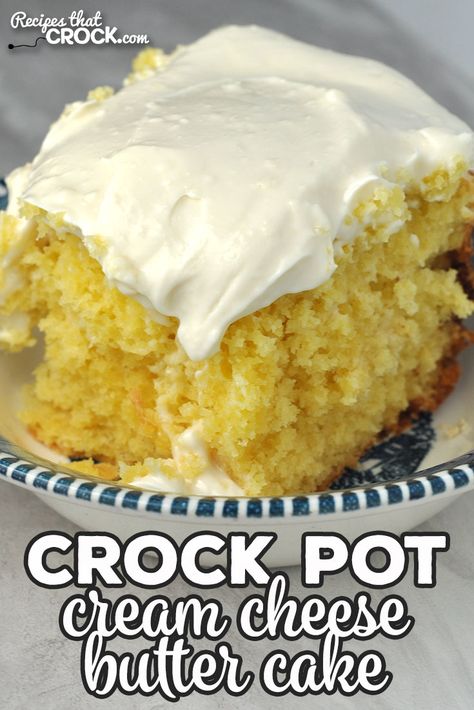 Slow Cooker Recipes With Cream Cheese, Cream Cheese Dump Cake Recipes, Crock Pot Cake Recipes, Crock Pot Cakes, Cake In Crock Pot, Easy Crockpot Desserts, Crockpot Desserts Easy, Crockpot Cakes, Crock Pot Cake