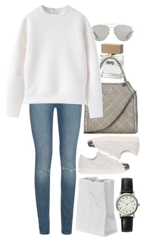 "Untitled #8608" by nikka-phillips ❤ liked on Polyvore featuring Bella Freud, Christian Dior, STELLA McCARTNEY, Yves Saint Laurent, adidas Originals, Rosenthal, FOSSIL, women's clothing, women and female White Sweatshirt Outfit, Outfit Polyvore, Bella Freud, Mode Casual, Sweatshirt Outfit, Looks Chic, Teenage Fashion Outfits, Teen Fashion Outfits, Polyvore Outfits