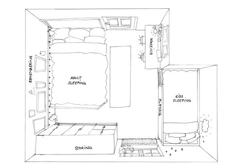 A grown-up way to share a room with your child - IKEA Small Shared Bedroom, Parents Bedroom, Kids Shared Bedroom, Parents Room, Shared Bedroom, Decorating Home, Shared Room, Inspire Me Home Decor, Small Room Design