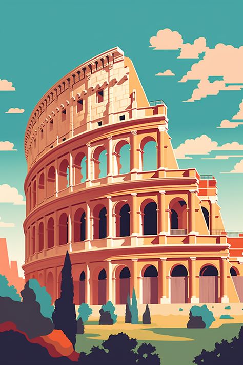 50% OFF EVERYTHING! ✨  Limited-time SALE on all my Etsy art! Don't miss out, this steal won't last! . . . . . ..#italianart #italianposter #modernitalianart #contemporaryitalianart #romeart Rome Travel Poster, Colleseum Rome Drawing, Summer Vintage Poster, Colosseum Illustration, Italy Cartoon, Colosseum Aesthetic, Colleseum Rome, Vintage Italy Aesthetic, Roma Wallpaper