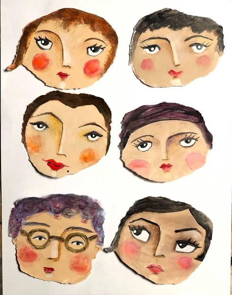 Collage Fodder, Abstract Face Art, Face Sketch, Art Dolls Handmade, Abstract Faces, Assemblage Art, Portrait Illustration, Art Journal Pages, Art Journal Inspiration