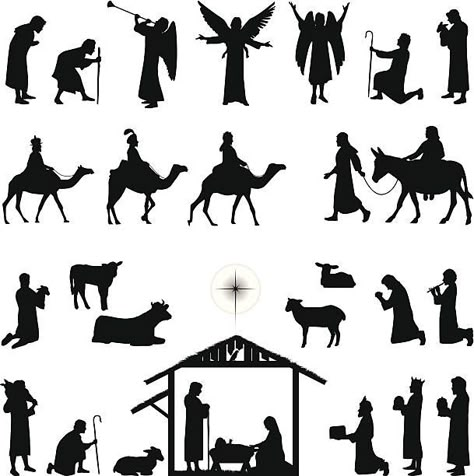 3,643 Nativity Silhouette Illustrations, Royalty-Free Vector Graphics & Clip Art - iStock Nativity Scene Silhouette, Nativity Silhouette, Outdoor Nativity, Diy Nativity, Silhouette Christmas, Silhouette Illustration, Nativity Crafts, Christmas Nativity Scene, Christmas Yard