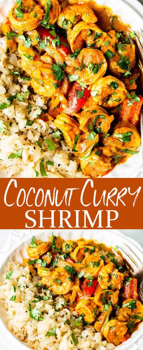 Easy Coconut Curry, Shrimp And Rice Recipes, Coconut Curry Shrimp, Juicy Shrimp, Best Seafood Recipes, Sweet Bell Peppers, Shrimp And Rice, Curry Shrimp, Shrimp Recipes For Dinner